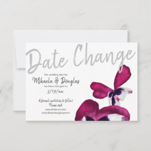 Carte Conseil Pansies violet, turquoise Mariage Date Changer