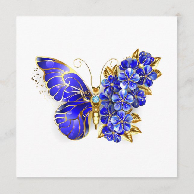 Carte Conseil Papillon Saphir Fleur (Devant)