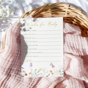 Carte Conseil Papillons enchantés Souhaits floraux pour bébé