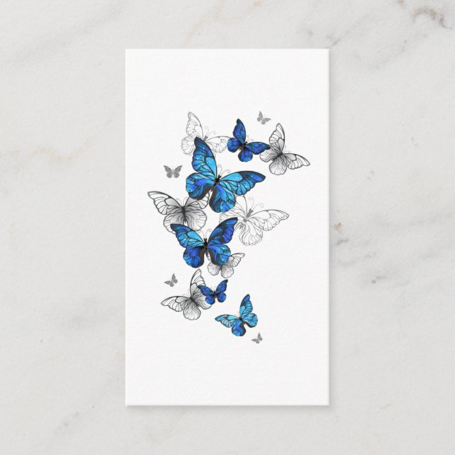Carte Conseil Papillons volants bleus Morpho (Devant)