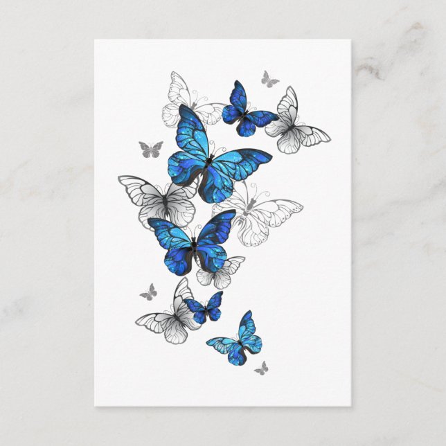 Carte Conseil Papillons volants bleus Morpho (Devant)