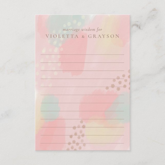 Carte Conseil Pastel Art Moderne Mariage Conseils pour les coupl (Devant)