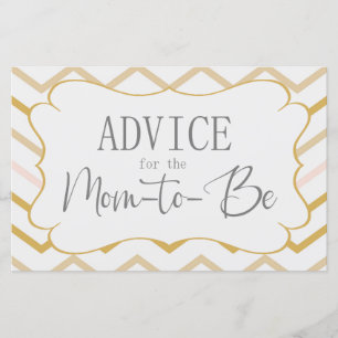 Carte conseil Pastel Peach et Gold Zig Zag