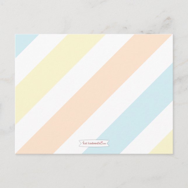 Carte Conseil Pastel Stripe Baby shower Conseils pour maman (Devant)