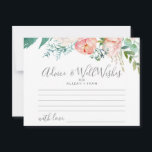 Carte Conseil Peonies romantiques Conseils et souhaits bien<br><div class="desc">Ces cartes de conseil et de voeux romantiques sont l'activité idéale pour une réception de mariage ou une douche nuptiale. Le design floral présente des fleurs d'aquarelle en cascade blanches,  roses,  pêche et bleues. Personnalisez ces cartes avec le nom de la mariée et du marié.</div>