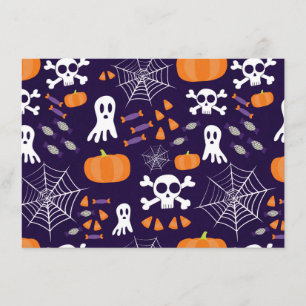 Carte Conseil Personnages amusants et effrayants d'Halloween