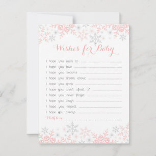 Carte Conseil Petit Baby shower de Flocon de Neige Voeux pour bé