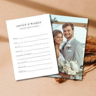 Carte Conseil Photo de mariage sur mesure avec vœux et