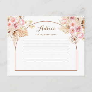 Carte conseil Pink Floral Boho Pampas Grass