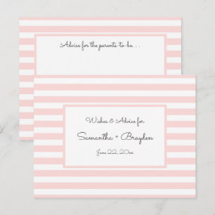 Carte Conseil Pink Stripes Baby shower Conseils, prières