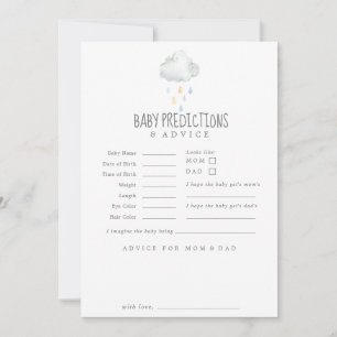 Carte Conseil Pluie Cloud Garçon Baby Prédictions & Conseils Car