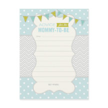 Carte conseil pois et Baby shower Chevron