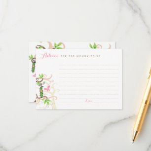 Carte Conseil Pois Rose Dans Un Jardin Pod Fille Baby shower Mam