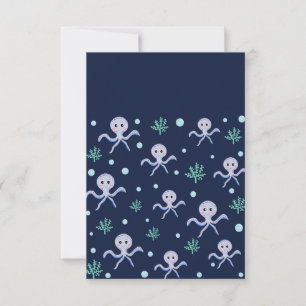 Carte Conseil Poulpe sous la mer motif pour enfants