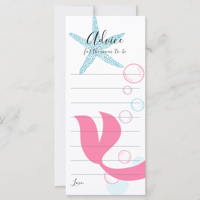 Carte conseil pour maman-to-be Mermaid Girl Baby s (Devant)