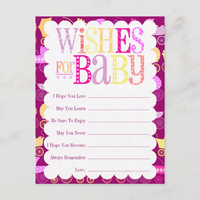 Carte Conseil Poussette Chic "Wives For Baby" (Fille) (Devant)