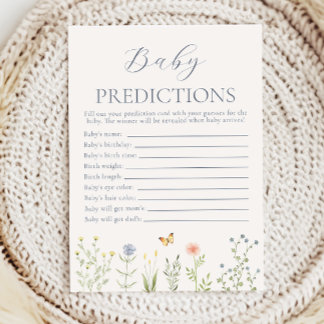 Carte Conseil Prédictions de bébé Fleur sauvage Jeu de fête de b
