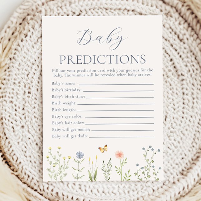 Carte Conseil Prédictions de bébé Fleur sauvage Jeu de fête de b (Créateur téléchargé)