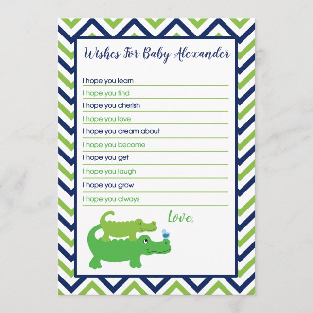 Carte Conseil Preppy Alligator Wives for Baby Card (Devant)