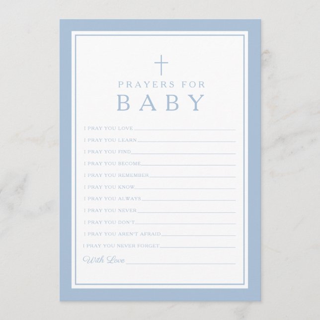 Carte Conseil Prière pour le baptême de bébé (Devant)