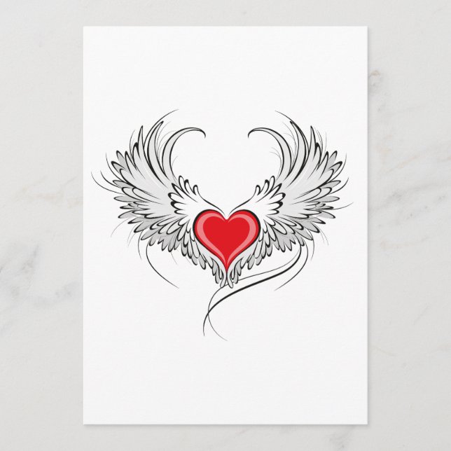 Carte Conseil Red Angel Coeur avec ailes (Devant)