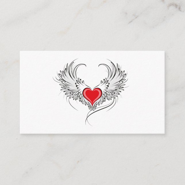 Carte Conseil Red Angel Coeur avec ailes (Devant)