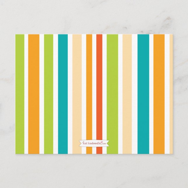 Carte Conseil Retro Stripe Baby shower Conseils pour maman (Devant)