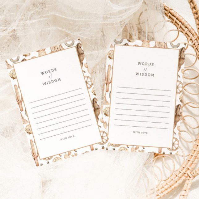 Carte Conseil Rodéo moderne Mots de sagesse Baby Advice Card (Créateur téléchargé)