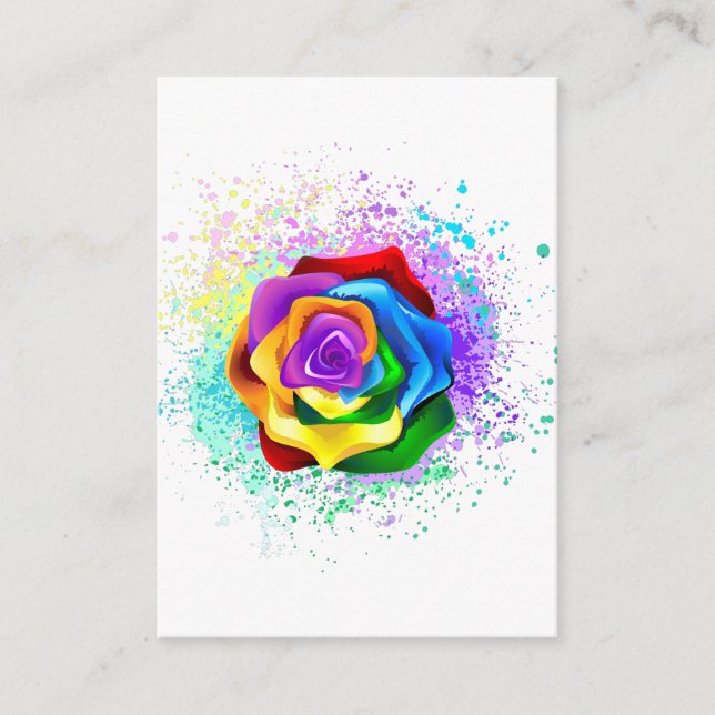 Carte Conseil Rose arc-en-ciel coloré (Devant)