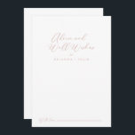 Carte Conseil Rose Gold Idyllic Design Mariage Wings<br><div class="desc">Cette carte de conseil en or rose idyllique et élégante mariage de voeux est parfaite pour un mariage rustique. Le design sobre et élégant présente une typographie de script classique et sophistiquée en or rose. Ces cartes sont parfaites pour un mariage, une douche nuptiale, un baby shower, une fête de...</div>