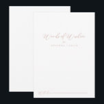 Carte Conseil Rose Gold Idyllic Stylish Mariage Words de sagesse<br><div class="desc">Cette carte de conseil rose or idyllique et élégante mots mariages de sagesse est parfaite pour un mariage rustique. Le design sobre et élégant présente une typographie de script classique et sophistiquée en or rose. Ces cartes sont parfaites pour un mariage, une douche nuptiale, un baby shower, une fête de...</div>