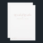 Carte Conseil Rose Gold Idyllic Stylish Mariage Words de sagesse<br><div class="desc">Cette carte de conseil rose or idyllique et élégante mots mariages de sagesse est parfaite pour un mariage rustique. Le design sobre et élégant présente une typographie de script classique et sophistiquée en or rose. Ces cartes sont parfaites pour un mariage, une douche nuptiale, un baby shower, une fête de...</div>