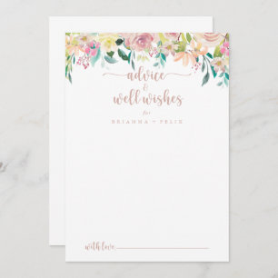 Carte Conseil Rose Gold Spring Floral Mariage bien désirés