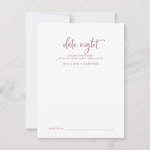 Carte Conseil Rose Rustique Gold Script Date Idée de nuit