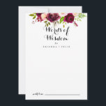 Carte Conseil Russe Blush Bourgogne Mariage Paroles de sagesse<br><div class="desc">Cette carte de conseil rustique bordeaux et bordeaux mariage est parfaite pour un mariage moderne. Le design sobre et élégant présente une typographie de script classique et sophistiquée en noir et blanc. Ces cartes sont parfaites pour un mariage, une douche nuptiale, un baby shower, une fête de remise de diplômes...</div>