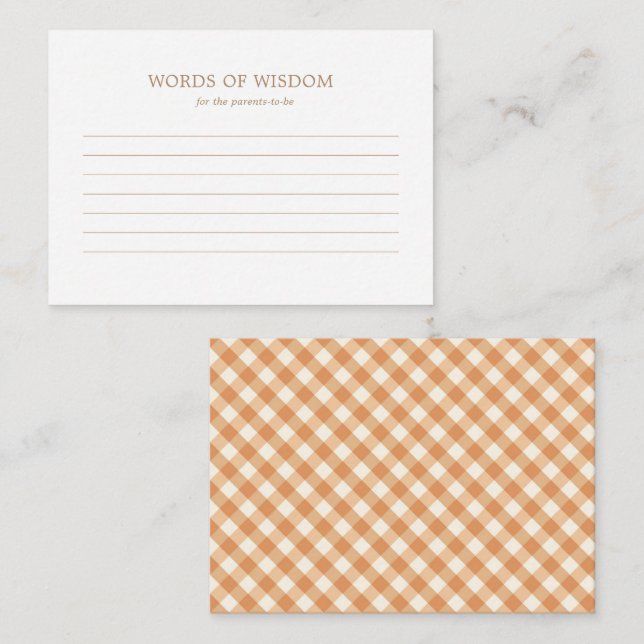 Carte conseil - Rustic Automne Baby shower Automne (Devant / Derrière)