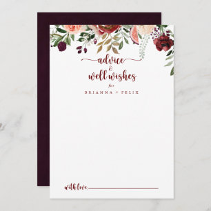 Carte Conseil Rustic Summer Floral Mariage Wings