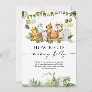 Carte Conseil Safari How Big is Mommy's Belly Baby shower Jeu