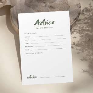 Carte Conseil Sage Simple Écriture Moderne au Pinceau Diplômé