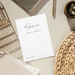 Carte Conseil Script élégant moderne Simple Mariage simple imite<br><div class="desc">Ces cartes de conseil élégantes et élégantes ajouteraient à votre équipement de douche/mariage pour mariée! Customisez facilement le texte en cliquant sur l'option "personnaliser".</div>