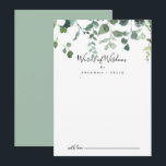 Carte Conseil Script Green Foliage Mariage Mots de sagesse<br><div class="desc">Ce script vert feuillage mariage mots de sagesse conseil carte est parfait pour un mariage moderne. Le design se compose d'aquarelle dessinée à la main d'élégantes branches d'eucalyptus botaniques et de feuilles, disposés en de beaux bouquets et motifs géométriques. Ces cartes sont parfaites pour un mariage, une douche nuptiale, un...</div>
