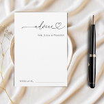 Carte Conseil Script minimaliste de coeur romantique Mariage ord<br><div class="desc">Ces cartes de conseil romantiques et élégantes ajouteraient à vos accessoires de douche/mariage de mariée! Customisez facilement le texte en cliquant sur l'option "personnaliser".</div>
