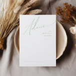 Carte Conseil Script Whimsical | Mariage vert Sage<br><div class="desc">Voici notre magnifique script lunatique | sage carte conseil mariage vert parfait pour votre simple fête de printemps de boho moderne. Notre design élégant comprend une palette de couleurs vives et pastel avec un script de calligraphie vintage et chic. Que vous préfériez un style minimaliste ou classique, notre produit éditable...</div>