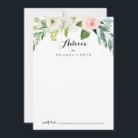 Carte Conseil Simple Mariage de calligraphie florale verte<br><div class="desc">Cette simple carte conseil mariage de calligraphie verte florale est parfaite pour un mariage tropical. Le design présente de beaux roses blancs, roses et blush peints à la main et incrustés dans un feuillage vert, une beauté artistique inspirante. Ces cartes sont parfaites pour un mariage, une douche nuptiale, un baby...</div>