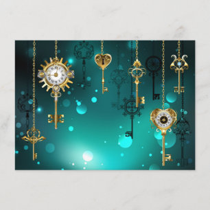 Carte Conseil Skeleton Keys on Green Background