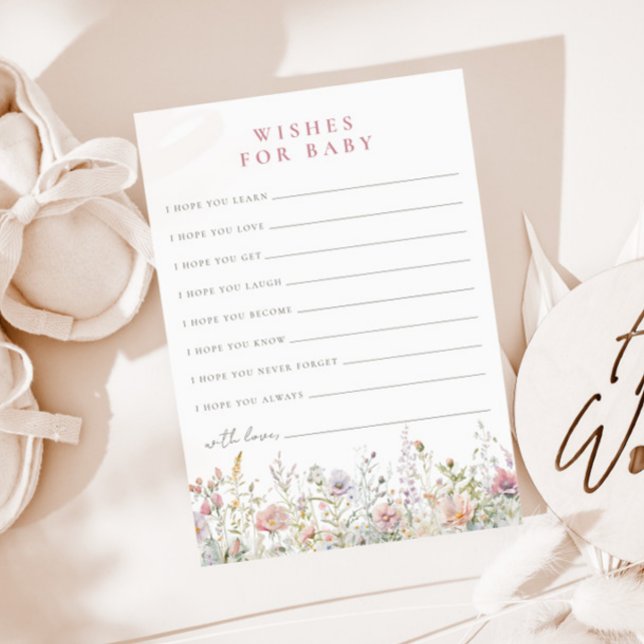 Carte Conseil Souhaits de Baby shower de prairie pour bébé (Créateur téléchargé)