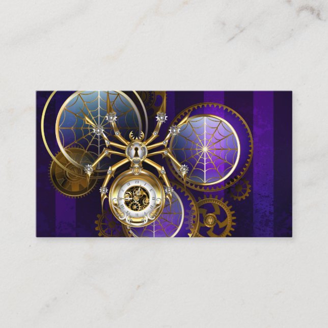 Carte Conseil Spider Steampunk sur Arrière - plan pourpre (Devant)