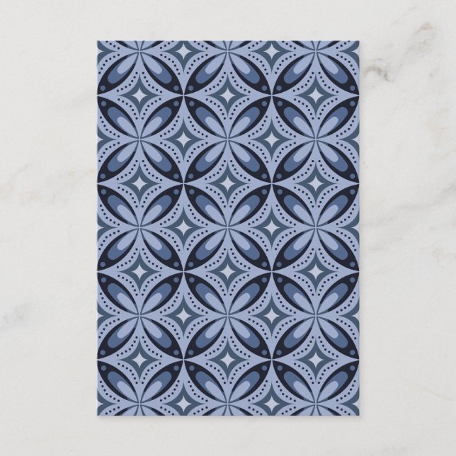 Carte Conseil Style rétro Motif géométrique bleu (Devant)