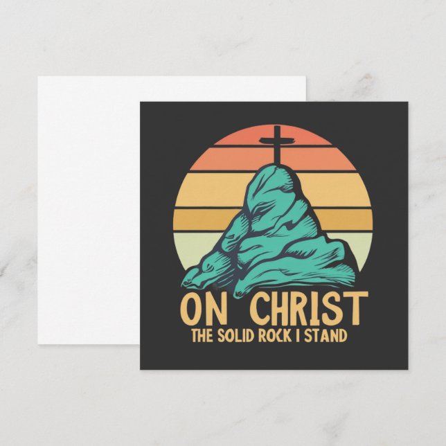 Carte Conseil Sur le Christ le Rocher Solide je se tient (Devant / Derrière)