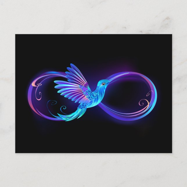 Carte Conseil Symbole de Neon Infinity par Glowing Hummingbird (Devant)